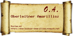 Oberleitner Amarillisz névjegykártya